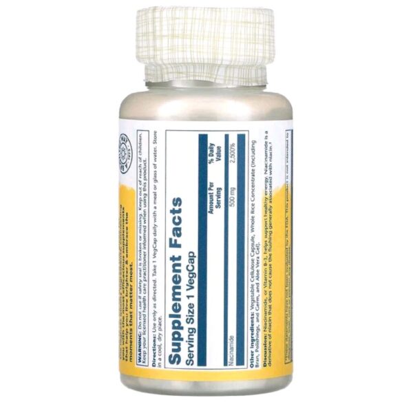 Niacinamide 500mg Solaray _ Suplemen Kesehatan Saraf dan Kulit